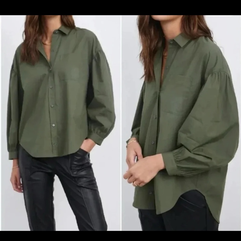 Rails Janae Shirt in Olive Smoke Green 
size Small - Picture 11 of 12